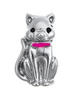 Cat with Pink Bow Floating Charm