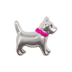 Pink Collar Dog Floating Charm