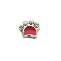 Red Paw Floating Charm
