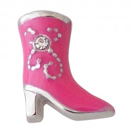 Pink Cowgirl Boot Floating Charm