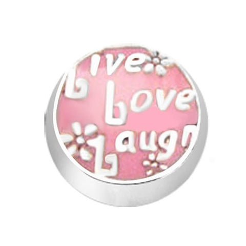 Pink Live Love Laugh Floating Charm