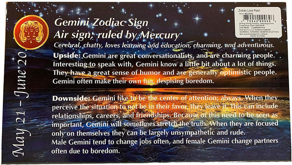 Love Pearl™ Gemini Zodiac Necklace DIY Oyster Opening Kit, Back Of Box View