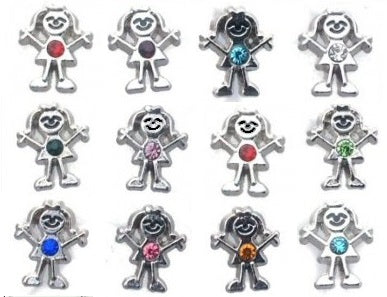 Birthstone Girl Floating Charms