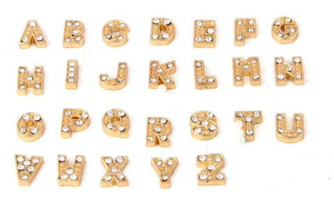 Gold Letters Floating Charms