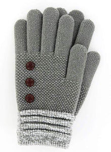 Gray Britt's Knits Ultra Soft Button Accent Gloves