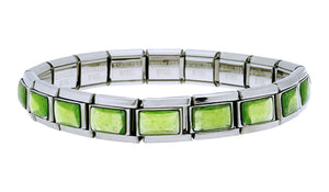 Lime Green Iridescent 9mm Italian Charm Starter Bracelet