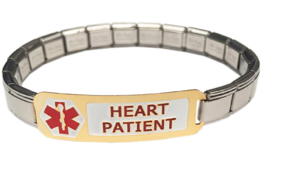 Heart Patient Medical Alert 9mm Italian Charm Starter Bracelet