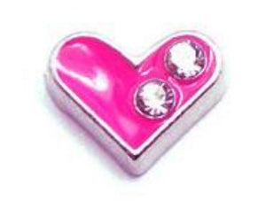 Hot Pink Heart Floating Charm