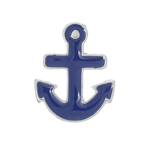 Blue Anchor Floating Charm