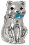Cat with Blue Bow Floating Charm