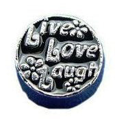 Live Love Laugh Black Floating Charm