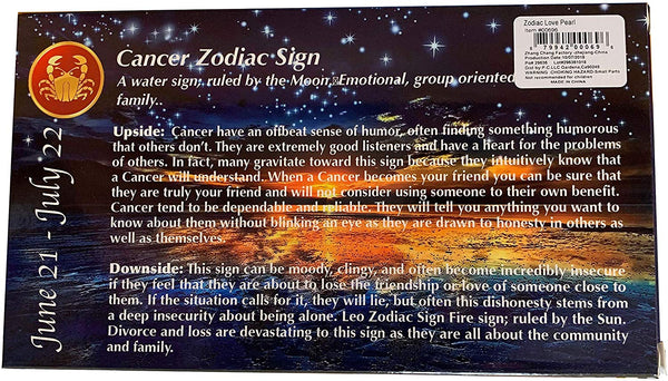 Love Pearl™ Cancer Zodiac Necklace DIY Oyster Opening Kit, Back Of Box View