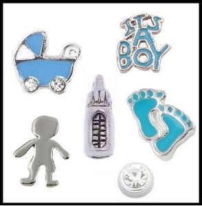 It's A Boy Floating Charm Collection