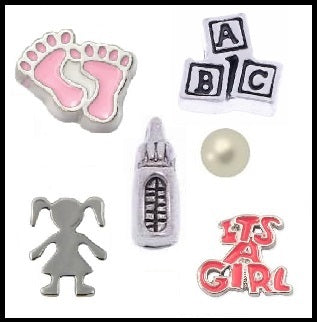 It's A Girl Floating Charm Collection
