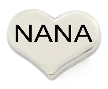 Nana Silver Heart Floating Charm