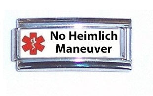 No Heimlich Maneuver Super Link Charm For 9mm Italian charm Bracelets