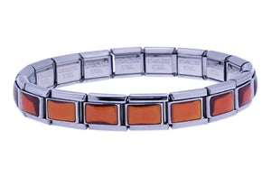 Orange Iridescent 9mm Italian Charm Starter Bracelet