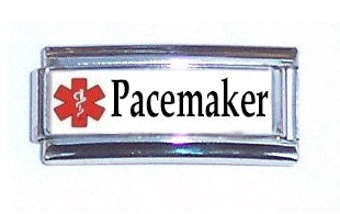 Pacemaker Medical Alert Super Link Charm For 9mm Italian charm Bracelets