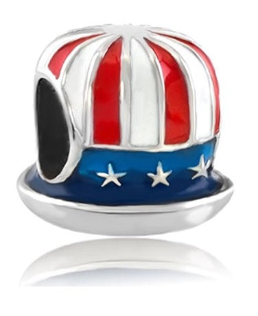 Patriotic US Flag Hat European Bead