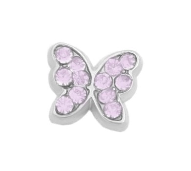 Pink CZ Butterfly Floating Charm