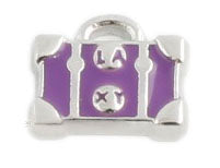 Purple Luggage Bag Floating Charm