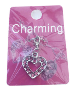 Rose Heart Clip On Charm