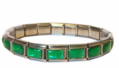 Green Iridescent 9mm Italian Charm Starter Bracelet
