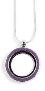 30MM Purple Floating Charm Locket Necklace