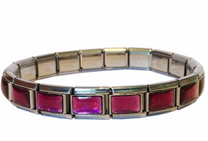 Pink Iridescent 9mm Italian Charm Starter Bracelet