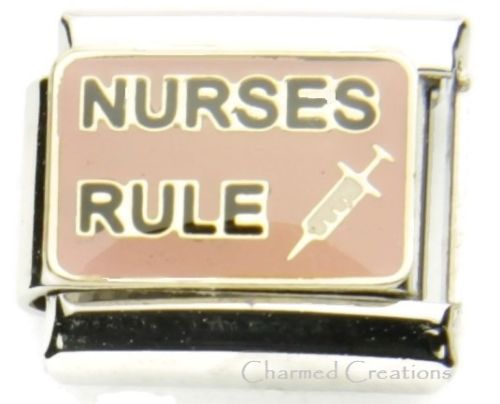 Nurses Rule 9mm Italian charm