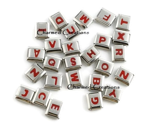Red Letters 9mm Italian charm
