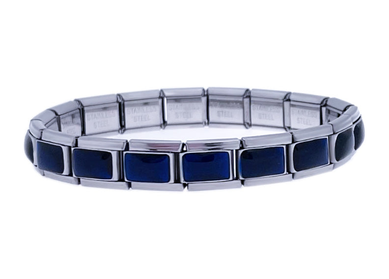 Sapphire Blue Iridescent 9mm Italian Charm Starter Bracelet