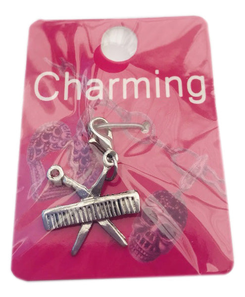 Scissor And Comb Clip On Charm