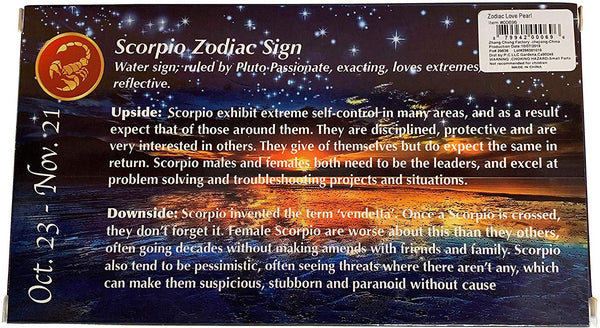 Love Pearl™ Scorpio Zodiac Necklace DIY Oyster Opening Kit, Back Of Box