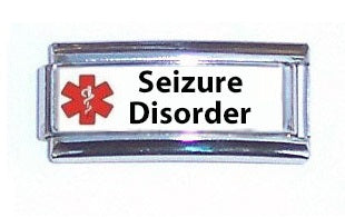 Seizure Disorder Medical Alert Super Link Charm For 9mm Italian charm Bracelets