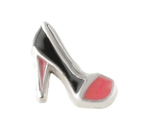 Pink And Black Stiletto Floating Charm