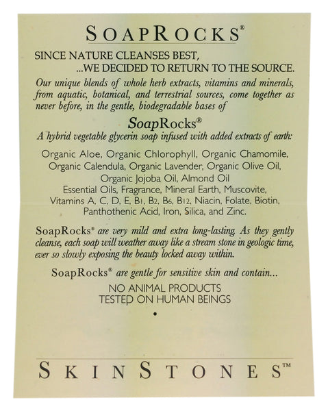 SoapRock Information Card Showing Ingredient List