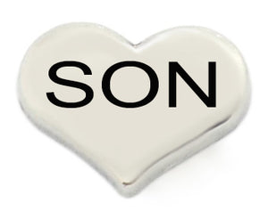 Son Silver Heart Floating Charm