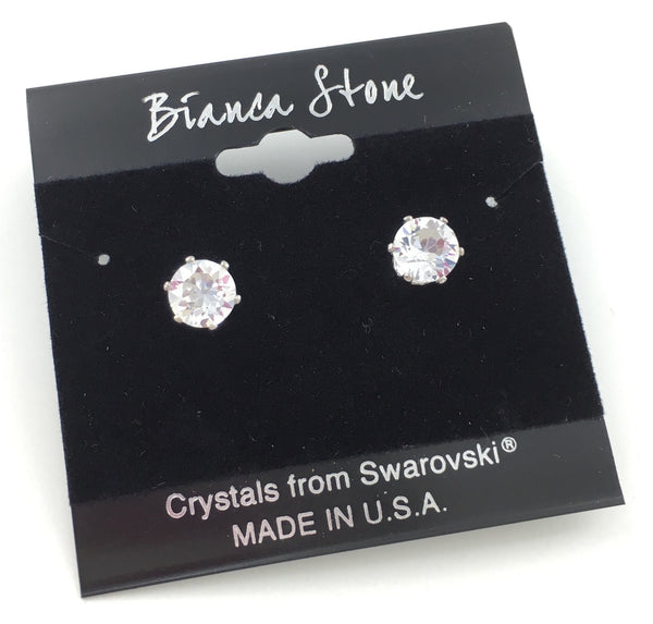 April Birthstone Stud Earrings With Genuine Swarovski Crystals