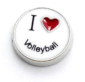 I Love Volleyball Floating Charm