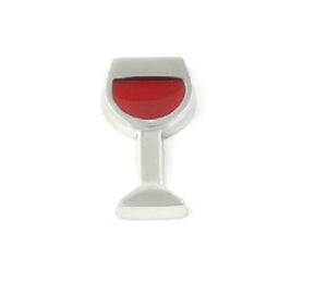 Red Wine Glass Floating Charm