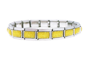 Yellow Glitter 9mm Italian Charm Starter Bracelet